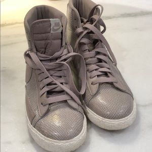 Nike high tops faux snakeskin